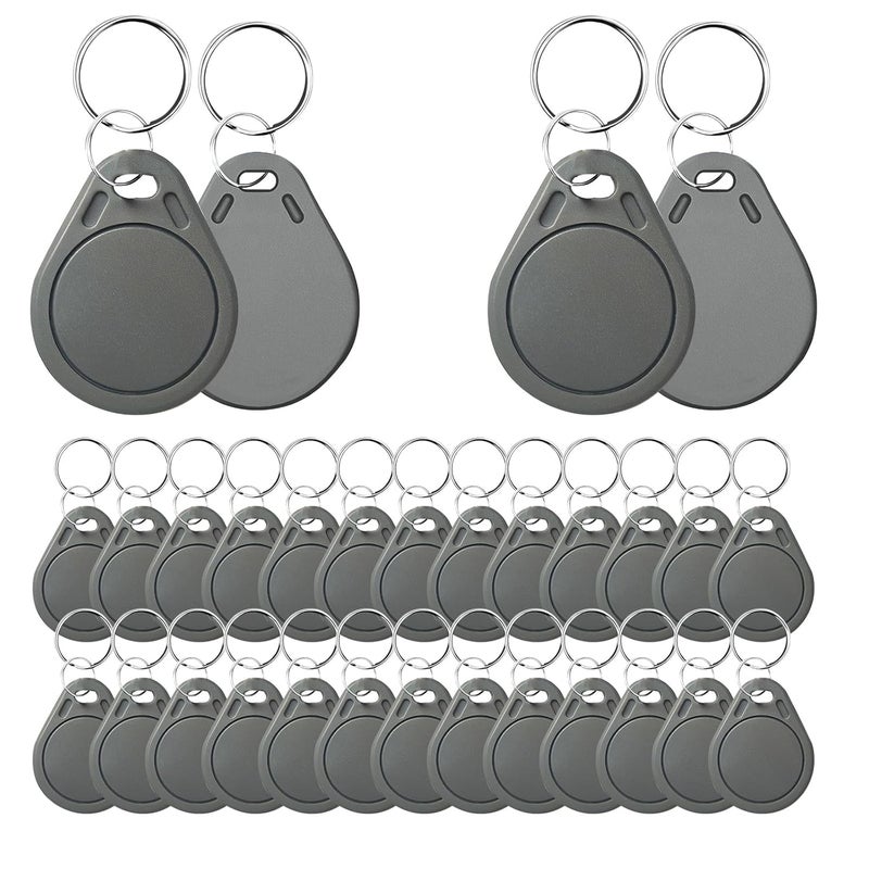 dcvbny Mi-fare Ultralight C Keychain NFC RFID Key Tag – 13.56MHz Contactless IC MF0ICU2 – Compatible with Upgraded SAFLOK, KABA, ONITY & Salto Locks – Grey ABS Waterproof Key Fob (30 PCS) - Image 1